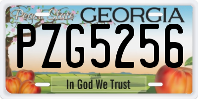 GA license plate PZG5256