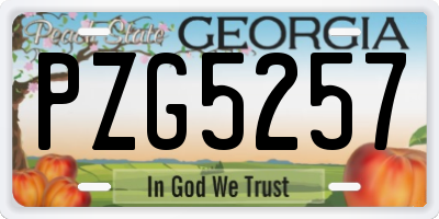 GA license plate PZG5257