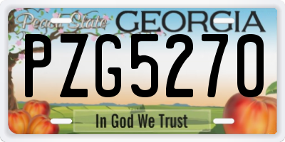 GA license plate PZG5270
