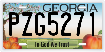 GA license plate PZG5271