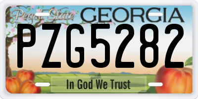 GA license plate PZG5282
