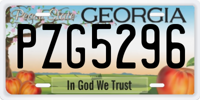 GA license plate PZG5296