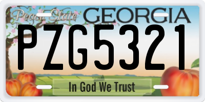 GA license plate PZG5321