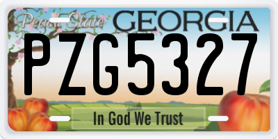GA license plate PZG5327