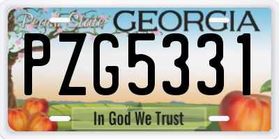 GA license plate PZG5331