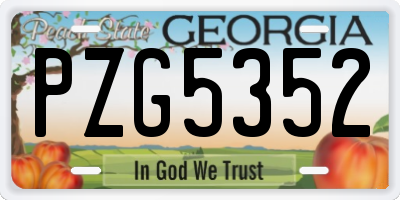 GA license plate PZG5352