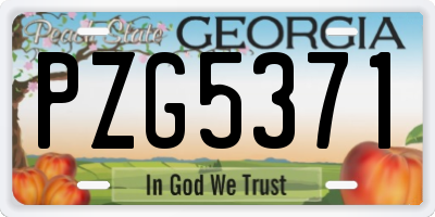 GA license plate PZG5371
