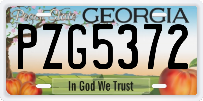 GA license plate PZG5372