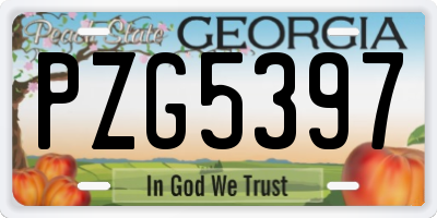 GA license plate PZG5397