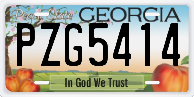 GA license plate PZG5414