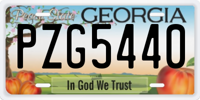 GA license plate PZG5440