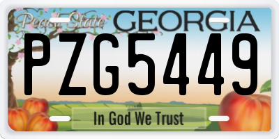 GA license plate PZG5449