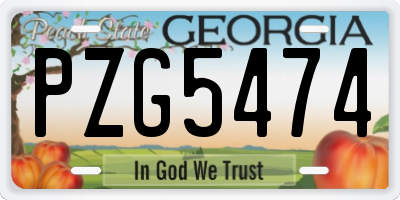 GA license plate PZG5474