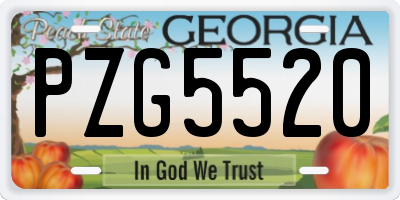 GA license plate PZG5520