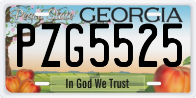 GA license plate PZG5525