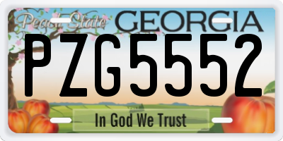 GA license plate PZG5552