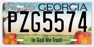 GA license plate PZG5574