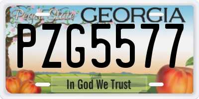 GA license plate PZG5577