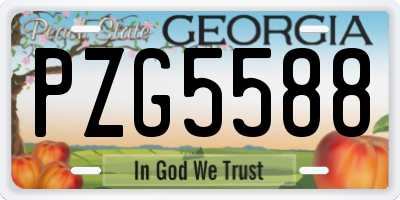 GA license plate PZG5588