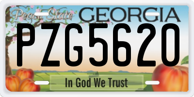 GA license plate PZG5620