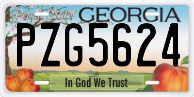 GA license plate PZG5624