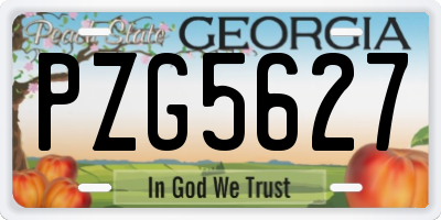 GA license plate PZG5627