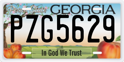 GA license plate PZG5629