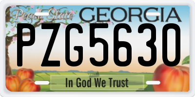 GA license plate PZG5630