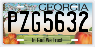 GA license plate PZG5632