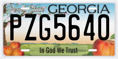 GA license plate PZG5640