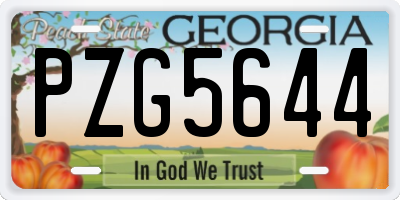 GA license plate PZG5644