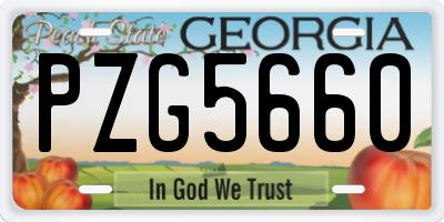 GA license plate PZG5660