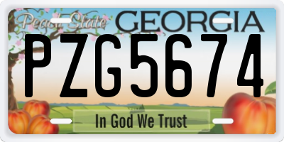 GA license plate PZG5674