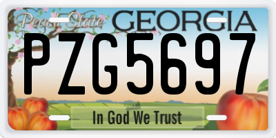 GA license plate PZG5697