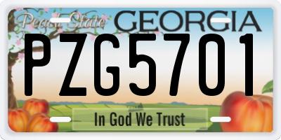 GA license plate PZG5701