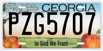 GA license plate PZG5707