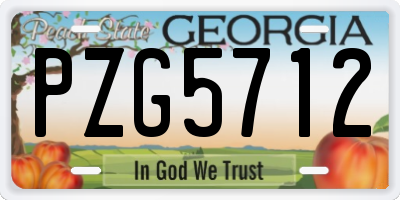 GA license plate PZG5712