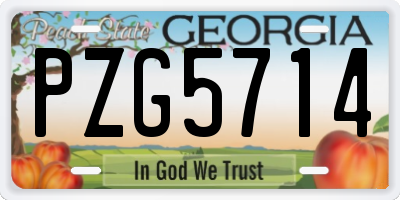 GA license plate PZG5714