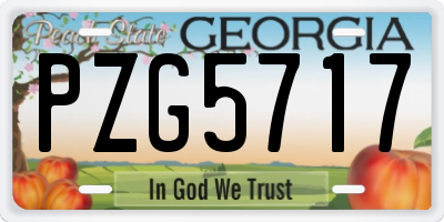 GA license plate PZG5717