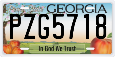 GA license plate PZG5718