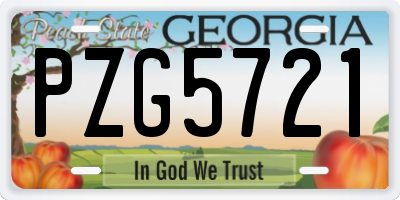 GA license plate PZG5721