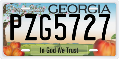 GA license plate PZG5727