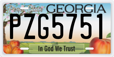 GA license plate PZG5751