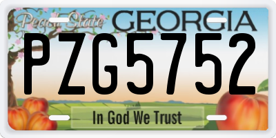 GA license plate PZG5752