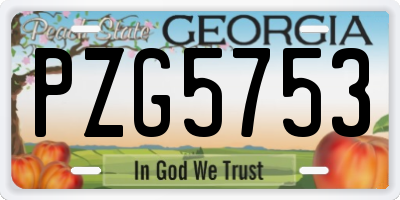 GA license plate PZG5753