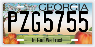 GA license plate PZG5755