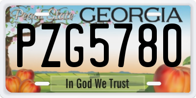 GA license plate PZG5780
