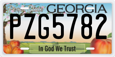 GA license plate PZG5782