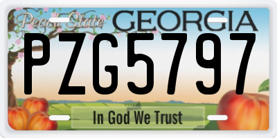 GA license plate PZG5797