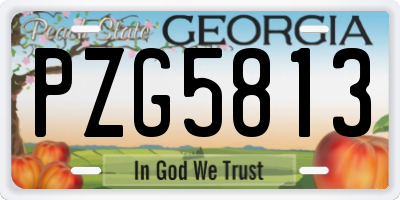 GA license plate PZG5813